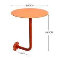 Table d'appoint murale minimaliste en fer noir KD, gain de place, stable, table basse pour chambre et appartement
