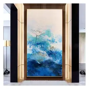 Große strukturierte Landschaft Acrylmalerei abstrakte Lotus blüte Ölgemälde auf Leinwand Wand kunst Home Wohnzimmer Wand dekoration