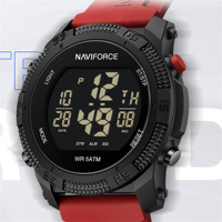 Jam Tangan Digital NAVIFORCE Resmi 7104 untuk Pria dengan Tali Silikon, Pembelian Grosir, Tahan Air, Layar LCD, Jam Tangan Pria Original Reloj