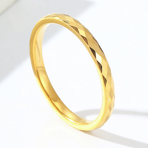 Unisex Phong Cách Đồ Trang Sức Mỹ Cong Vòng Vonfram 18K Mạ Vàng 2Mm IP Năm Lớp Hoa Cho Đám Cưới Engagement Ban Nhạc - Product Image 5