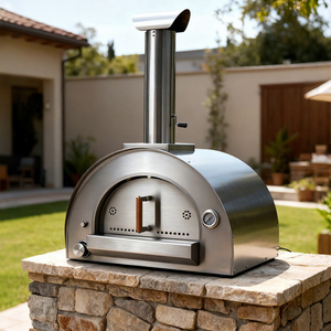 Four à <span class=keywords><strong>pizza</strong></span> italien en acier inoxydable pour cour extérieure, grill à charbon et bois, four de cuisson, rôtissoire, barbecue - Product Image 1