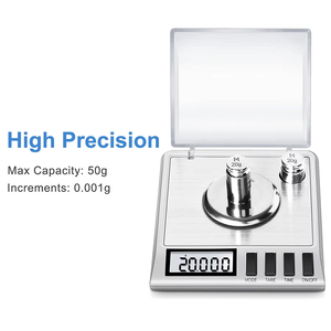 Mini-Digital waage für hochgenaue Gewichts messung 500g Kapazität 50g/<span class=keywords><strong>0</strong></span>,001g Auflösung Batterie für Edelstahl - Product Image 2
