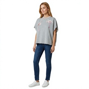 Camisetas de Manga Corta para Mujer, Cuello Redondo, Transpirables, Ecológicas, Impresión Digital, 100% Algodón, 220g, Alta Calidad - Product Image 1