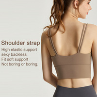 Soutien-gorge de sport double bretelle haute performance pour l'été, respirant, avec logo frontal, antichoc, idéal pour le yoga et le fitness, pour petites poitrines.
