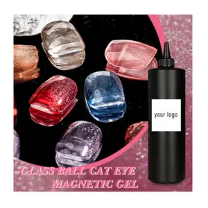 HS uv nail polish Private Label magnetic glass ball eye gel kilo package12 Colors Uv Led Smoothie Wide Cat Eye Gel Nail Polish