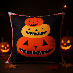 Cuscino a Forma di Zucca di Halloween 20x20, Stampa Digitale su Peluche, Accessorio Festivo per le Feste - Product Image 2