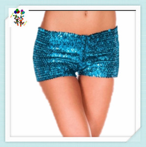<span class=keywords><strong>Burlesque</strong></span> Fancy Dress Costume Sexy Girls Hot Short Black Color Sequin Pants 2017 - Product Image 5
