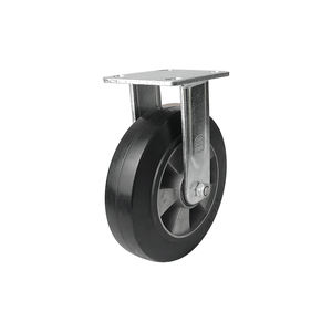 Roulettes industrielles pivotantes robustes en aluminium avec bande de roulement en caoutchouc élastique et support plaqué - Product Image 2