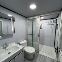 Maison conteneur extensible personnalisée 20/40 pieds, villa résidentielle de luxe à deux chambres, en acier, panneaux sandwich EPS, salon en bois, bar intégré
