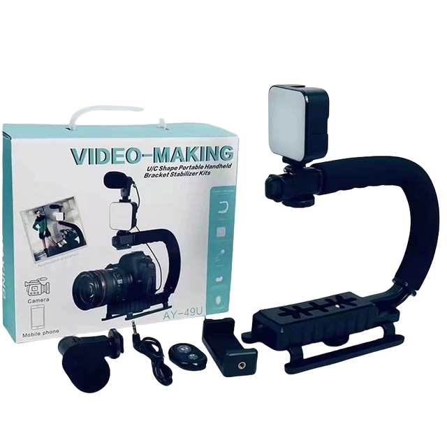 Smartphone Camera Video Make LED Light Microphone Holder Kit Studio Photography Live Streaming Vlog Photo Shooting Phone Bracket