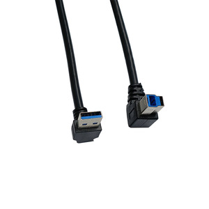 <b>Usb</b> 3.0 Right Angle Data <b>Cable</b> A Male To B Male 90 Degree Black Copper Wire High Speed <b>Printer</b> Connection - Product Image 3