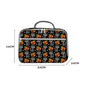 Waterproof Travel Canvas Kids Lunch Bag Thermal Insulated Lunch Box Tote Food Picnic Cooler Bag For Halloween