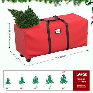 Large Artificial Anti-Tear Heavy-Duty 600D Oxford Cloth <strong>Xmas</strong> Christmas <strong>Tree</strong> <strong>Storage</strong> <strong>Box</strong> with Rolling Wheels - Product Image 2