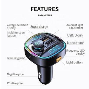 Adaptateur <span class=keywords><strong>radio</strong></span> FM <span class=keywords><strong>Bluetooth</strong></span> sans fil Lecteur MP3 de <span class=keywords><strong>voiture</strong></span> QC3.0 PD20W Chargeur Kit <span class=keywords><strong>voiture</strong></span> Appel mains libres <span class=keywords><strong>Transmetteur</strong></span> FM <span class=keywords><strong>Bluetooth</strong></span> - Product Image 5