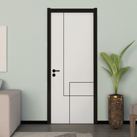 Porte intérieure moderne en bois massif blanc apprêté, étanche, à ouverture latérale pour chambre à coucher, portes en bois pour maison, couleur blanche