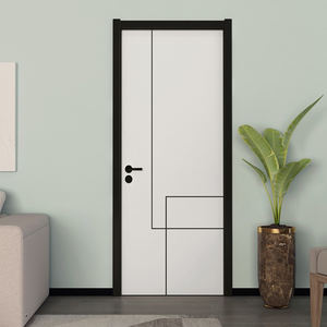 باب داخلي حديث أبيض معدود مقاوم للماء مفتوح جانبي صلب لباب غرفة النوم أبواب خشبية للمنزل لون أبيض - Product Image 2