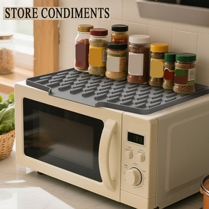 Tapis de cuisine en silicone au design moderne avec fonction d'égouttage et isolation thermique - Product Image 3