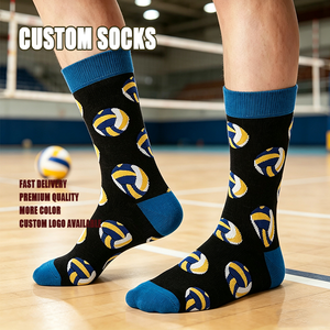Calcetines Deportivos <span class=keywords><strong>de</strong></span> Moda con Diseño Gráfico <span class=keywords><strong>de</strong></span> Balón <span class=keywords><strong>de</strong></span> <span class=keywords><strong>Voleibol</strong></span>, Ligeros, Tejido Plano Jacquard, Estilo Funky - Product Image 1