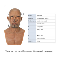 Casque en silicone avec masque réaliste en silicone de peau humaine pour homme, accessoire de cosplay, masque de mascarade