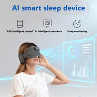 Masque chauffant visuel pour les yeux Aide à la méditation magnétique BT 3D Masque de sommeil Casque portable intelligent pour dormeurs latéraux Casque de sommeil