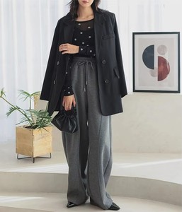 <span class=keywords><strong>Pantaloni</strong></span> Sportivi Larghi Grigio Chiaro da Donna <span class=keywords><strong>con</strong></span> Coulisse, Vita Elastica, Gamba Larga Curva, Stile Streetwear e Athleisure - Product Image 3