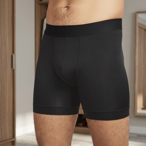 Boxers pour hommes en coton et élasthanne, respirants, séchage rapide, taille classique, sous-vêtements en tissu tricoté, coupe confortable et extensible, logo personnalisé - Product Image 4