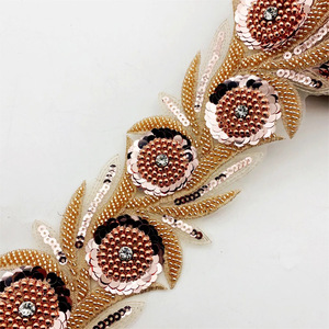 Bán buôn tùy biến mới Rhinestone đính cườm <span class=keywords><strong>sequin</strong></span> <span class=keywords><strong>TRIM</strong></span> cho các phụ kiện vải Ăn mặc - Product Image 4