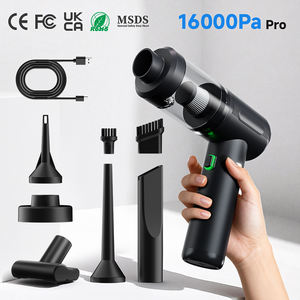 เครื่องดูดฝุ่นในรถยนต์แบบพกพาขนาดเล็ก 16000Pa แรงดูดสูง แบตเตอรี่ 4000mAh มอเตอร์ไร้แปรงถ่าน ABS ช่องเสียบ USB-Type-C หัวดูด 5 แบบ ใช้งานได้นาน 20 นาที - Product Image 1