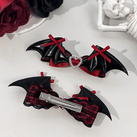 Barrettes à cheveux gothiques en forme d'ailes de chauve-souris, accessoires capillaires effrayants pour Halloween, personnalisables en usine
