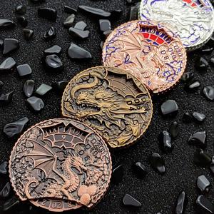 D4รูเล็ตมังกรนูนสองด้านสุดหรู D12 D6 D10 D8ลูกเต๋า RPG ลูกเต๋าโลหะสำหรับคนหมุน Fidget SPINNER พร้อมกล่องฟรี - Product Image 3