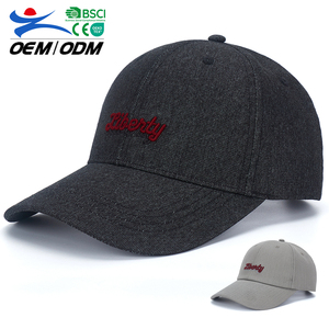 Custom Unisex Vintage Washed 100% Cotton Adjustable Classic <b>Black</b> Gray Baseball Cap Sports Caps Dat Hat with 3D Embroidered Logo - Product Image 1