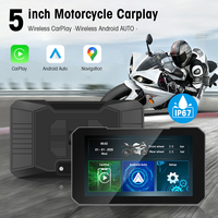 Navegador GPS Inalámbrico para Motocicleta con CarPlay y Android Auto, Pantalla HD de 5 Pulgadas, Impermeable IP67