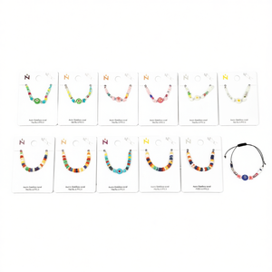 Braccialetto con Perline di Mais Colorate in Acciaio Inossidabile, Set di 12 Pezzi, Gioielli alla Moda Fatti a Mano - Product Image 2