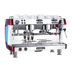 Black color 4200W Double Group Commercial Espresso Machine CS3201 4 holes steam nozzle for sale