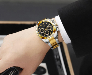 Reloj de pulsera deportivo de cuarzo para hombre, personalizado OEM 2926 con logotipo, fase lunar, aleación de lujo, luminoso, números arábigos, cronógrafo, resistente al agua 3BAR - Product Image 2