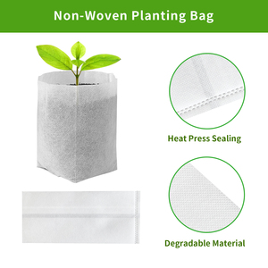 Polipropileno Anti UV Envejecimiento Cuadrado blanco 5 pulgadas Bolsas de cultivo de plántulas de vivero Biodegradable para árboles pequeños y plántulas - Product Image 4