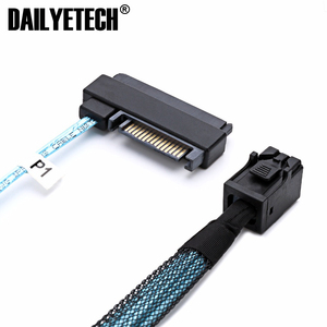 Cable SAS SATA SFF-8643 a 4 SFF-8482, conector interno Mini SAS HD a 4 SFF-8482, 1m, con puerto de alimentación de 15 Pines, divisor - Product Image 4