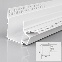 Profilé LED encastré en alliage d'aluminium sans cadre pour installation de bande lumineuse intérieure dans les murs et plafonds en plaques de plâtre