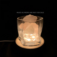 Base de lampe en bois avec lumières LED et design en cristal |   Diffuseur d'encens rechargeable par USB et veilleuse intelligente moderne à faire soi-même
