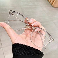 Gafas de Miopía con Protección Anti-Luz Azul, Metálicas, Cuadradas, Diseño Sólido de Media Montura, para Hombre, Uso Profesional, 9612