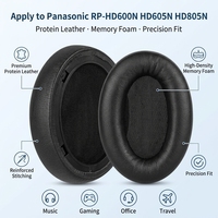 Coussinets d'oreille en cuir protéiné de remplacement compatibles avec le casque RP-HD600N/HD605N/HD805N