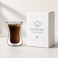 Tasse à café en verre à double paroi, résistante à la chaleur, en borosilicate, soufflée à la main, verrerie isolante pour la maison, le bureau, le café