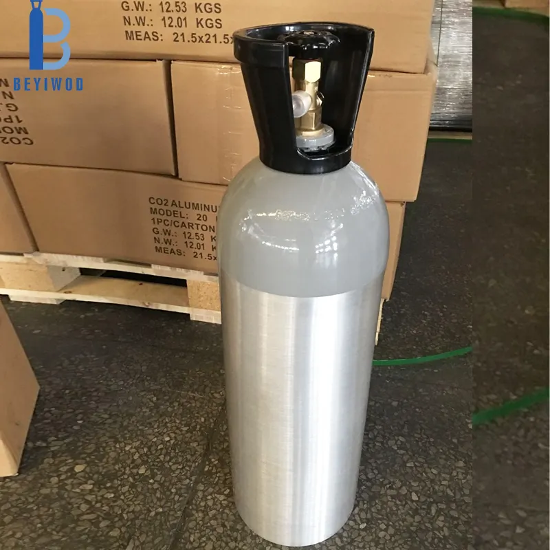 DOT3AL ISO7866 2.5lb 5lb 10lb 20lb Refillable Aluminum Co2 Gas Cylinder for Beverage Aquarium