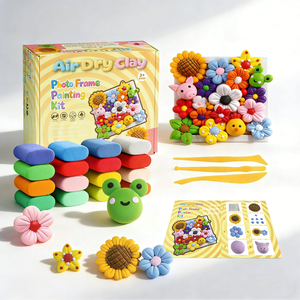 Plant Theme Air Dry Clay DIY Photo Frame <b>Craft</b> <b>Kit</b>, Non Toxic No Bake Kid Safe Customizable Educational <b>Craft</b> Gift for Kids 3+ - Product Image 1