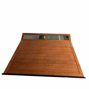 باب مرآب مقطعي من خشب البلوط من مصنع JinPai ، باب مرآب من الألومنيوم معزول علوي من ألواح خشبية صلبة 9 × 8 ، باب مرآب - Product Image 1