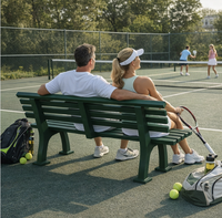Banc d'extérieur en PVC robuste, fabrication directe usine, capacité 500 lbs, 200 cm, pour jardin, patio, véranda, parcs publics et terrains de sport
