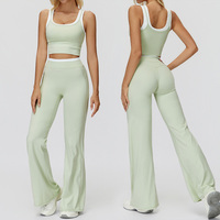 Roregal Nude Contraste Couleur Serré Yoga Vêtements Beau Dos Sport Ensemble Workout Sports Yoga Leggings et Soutien-Gorge Ensemble