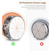 Professional 14 Inch Jazz Snare Drum Set with Stand Stainless Steel Silent Drum Heads Wholesale Only
