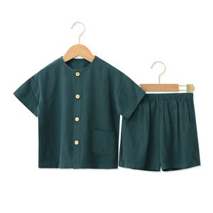 ชุดเสื้อผ้าเด็กแบบถักสองชิ้นสำหรับเด็กดีไซน์แบรนด์ของคุณเองชุดเสื้อผ้าสำหรับเด็กคอแบบยืดหยุ่นสายรัดเอวสีไอซิ่ง - Product Image 1