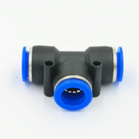 Raccord en T pneumatique PE à 3 voies, raccords pour tuyau d'air de 8 mm